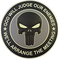 ACU GOD WILL JUDGE OUR ENEMIES Glow Dark Punisher DEVGRU Navy Seals PVC Touch Fastener Patch